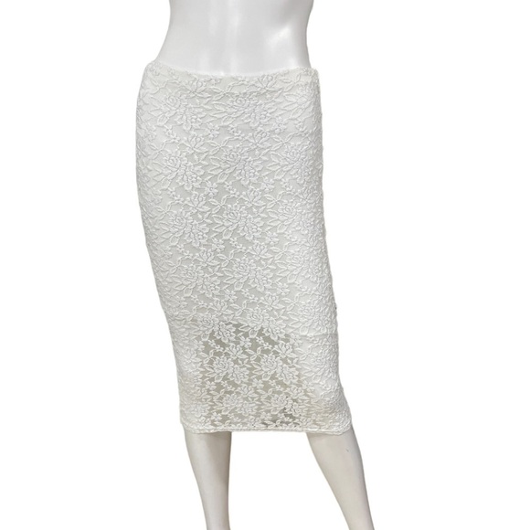 Topshop White Lace Floral Skirt Size 2 - Picture 1 of 5